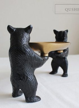 进口黄铜肥皂托盘首饰收纳糖果香皂碟复古高档家居装饰摆件|憨熊