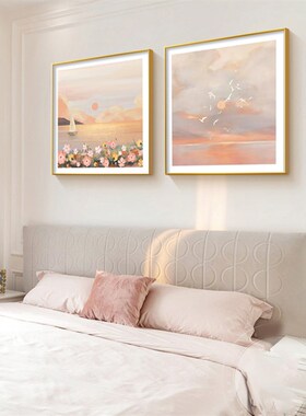 北欧现代简约客厅装饰画温馨床头画沙发背景墙日出玄关餐厅墙挂画