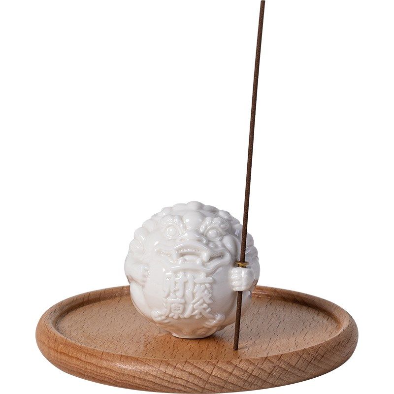国风招财貔貅香插白瓷香炉家用室内檀香线香插香香座香托茶室摆件,淘宝优惠券,粉丝福利购,淘宝优惠卷