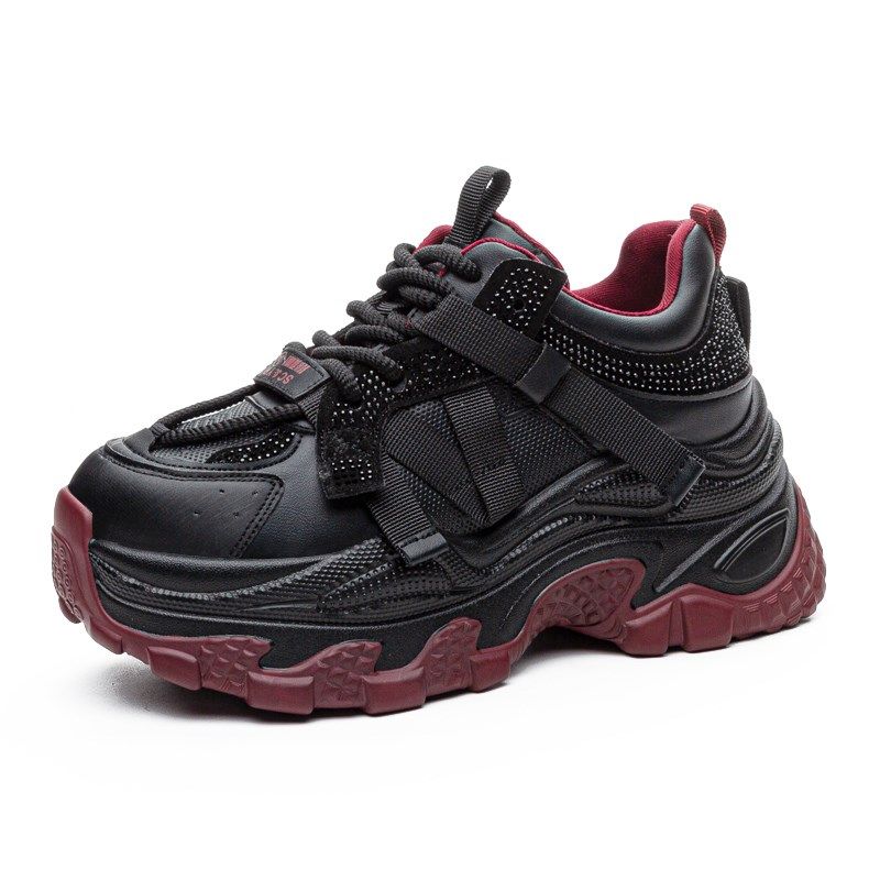 增高厚底老爹鞋女2024新款鞋子女秋冬加绒百搭水钻爆款休闲运动鞋,淘宝优惠券,粉丝福利购,淘宝优惠卷