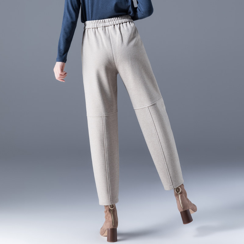 冬裤子女秋冬毛呢裤女哈伦裤2021新款女裤老爹裤萝卜裤休闲灯笼裤,淘宝优惠券,粉丝福利购,淘宝优惠卷