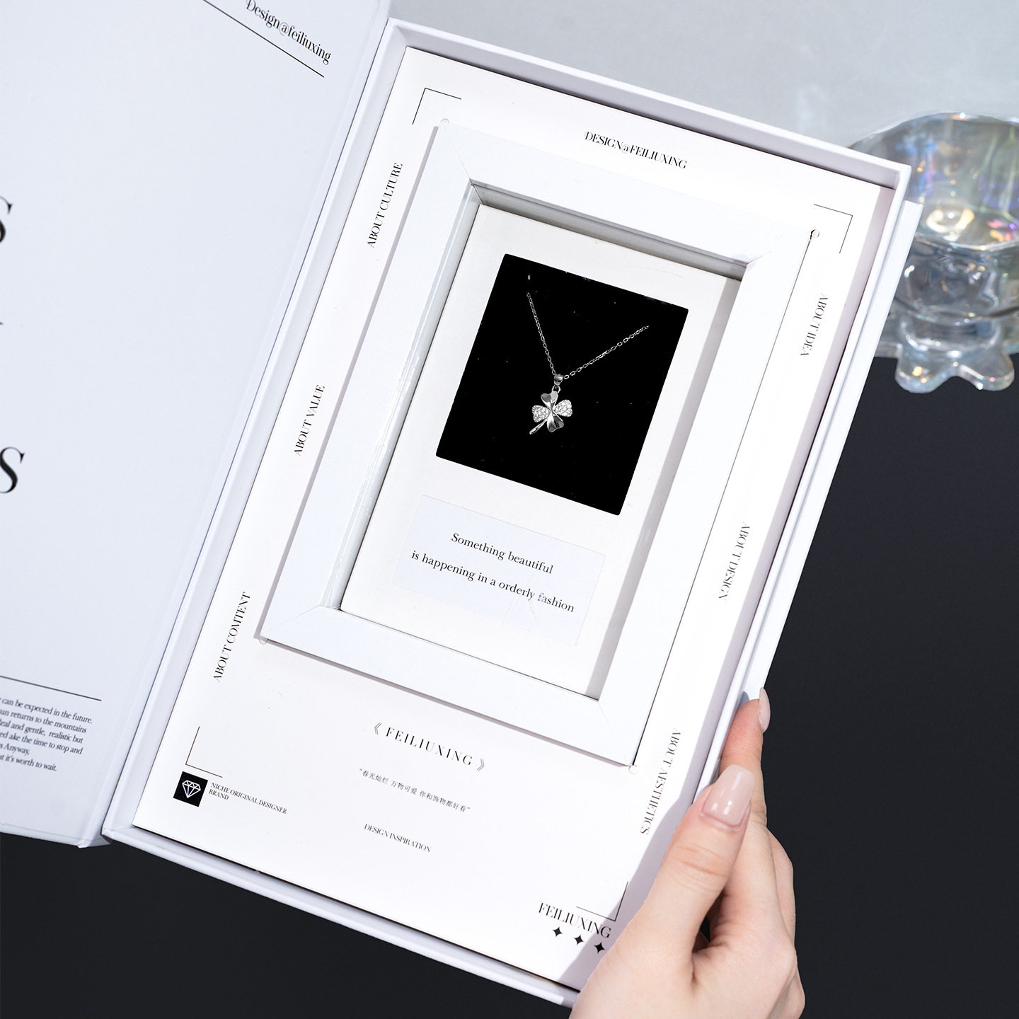 幸运四叶草项链女生日情人节礼物送女友相框照片摆件纪念,淘宝优惠券,粉丝福利购,淘宝优惠卷