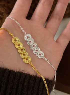 银新款S纯银爆闪碎碎冰五手链