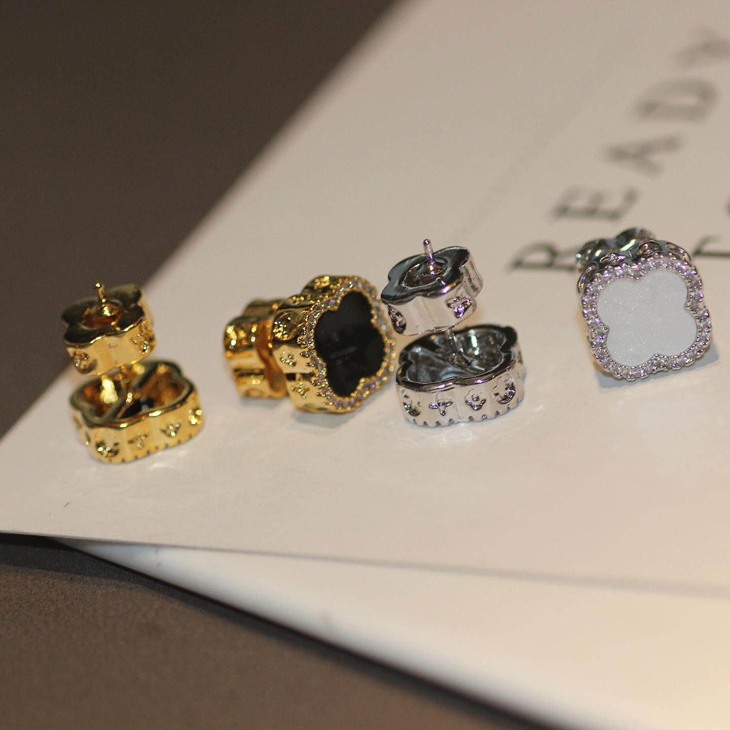 银针幸运草前后耳钉小众设计感风耳环小巧精致耳饰,淘宝优惠券,粉丝福利购,淘宝优惠卷