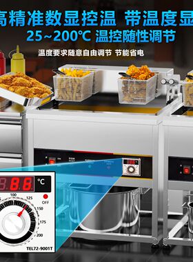 商用电热大容量立式炸炉单缸双缸油炸锅炸鸡智能恒温不锈钢油条机