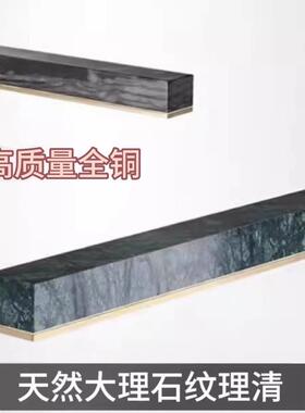 现代简约风一字吧台全铜长型饭厅长条岛台轻奢餐厅大理石极简吊灯