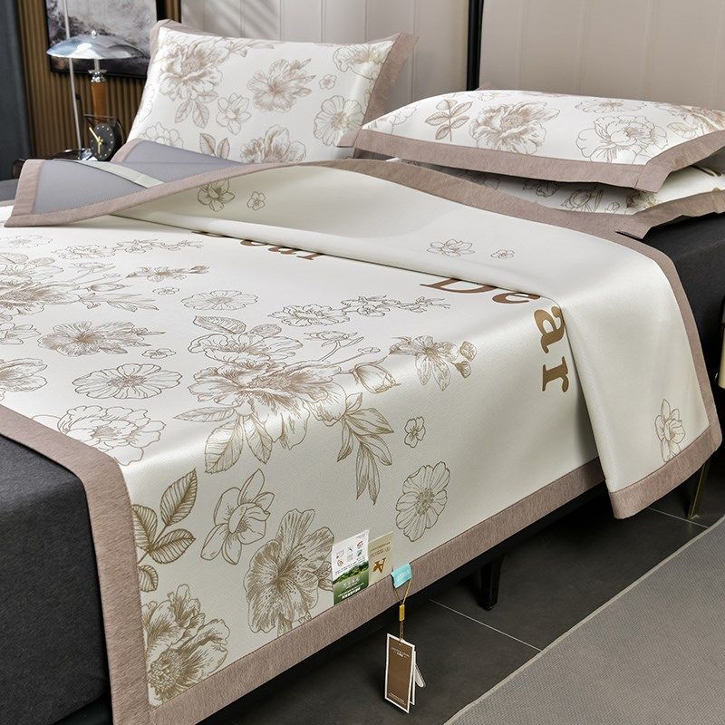 轻奢凉席床单款夏天冰丝席2024新款可机洗A类空调席婴儿可用软席,淘宝优惠券,粉丝福利购,淘宝优惠卷