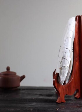 赞比亚紫檀盘子支架托架木质装饰盘架托工艺品摆件普洱茶饼架子