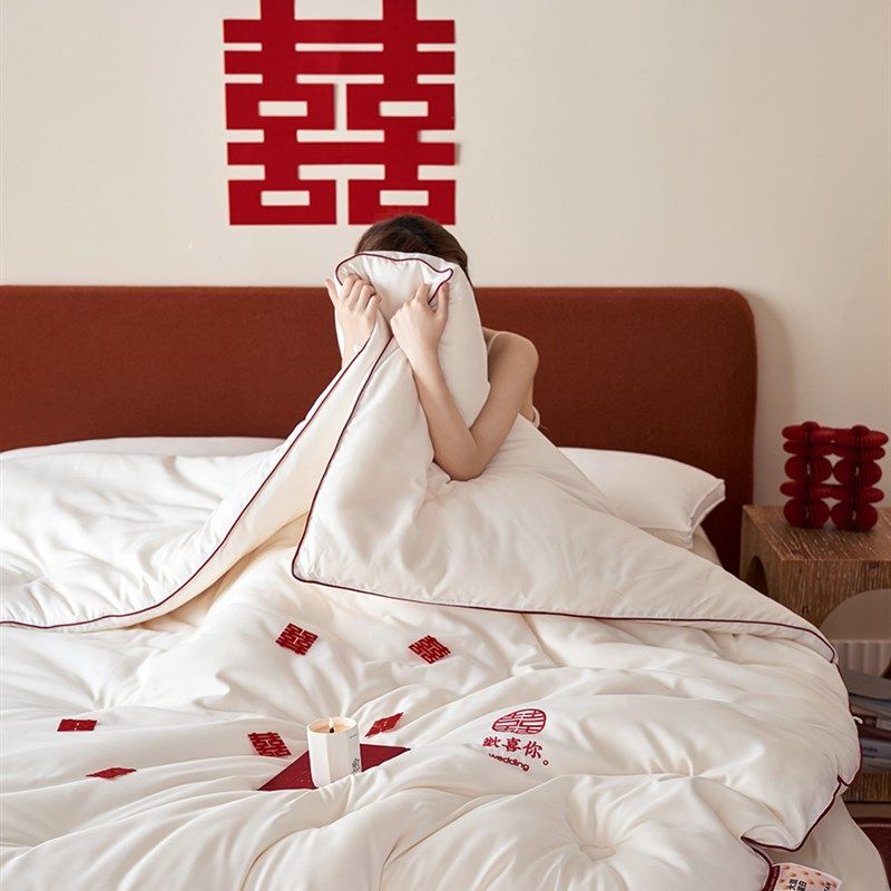 结婚陪嫁喜被春秋被子大豆纤维被芯喜字新娘加厚冬被保暖南通中式,淘宝优惠券,粉丝福利购,淘宝优惠卷