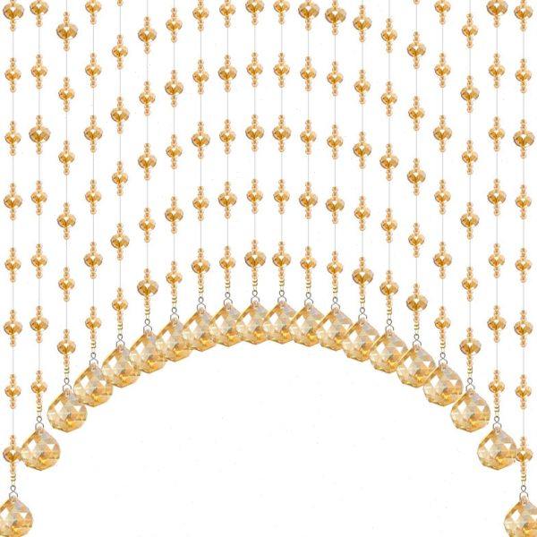 水晶珠帘门帘客餐厅隔断帘玄关卧室家用装饰北欧帘子免打孔半挂帘,淘宝优惠券,粉丝福利购,淘宝优惠卷