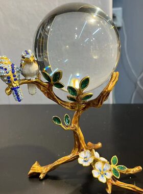 好运来水晶球摆件 珐琅彩工艺家居饰品新居礼品 壁柜装饰品