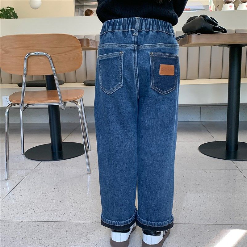 沫沫童装女童冬装2023秋冬季新款儿童加绒加厚牛仔裤洋派裤子直筒,淘宝优惠券,粉丝福利购,淘宝优惠卷