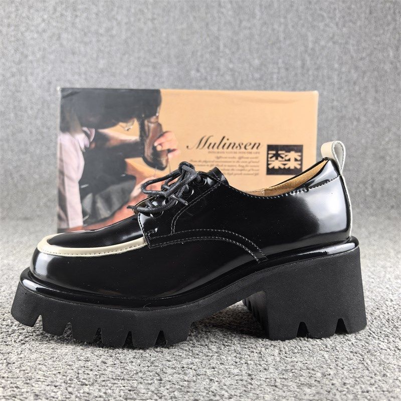 正品撤柜开边珠牛皮深口单鞋女春秋新款圆头中跟系带真皮休闲女鞋,淘宝优惠券,粉丝福利购,淘宝优惠卷