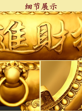 纯铜香炉家用祠堂寺院供奉三足香炉鼎摆件工艺品大号室内香薰炉