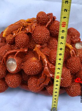 仿寿山石摆件荔枝芙蓉石原石摆饰瓜果品客厅玄关办公室桌面装饰品