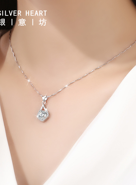 999纯银项链女轻奢小众银饰品吊坠装饰锁骨链2021年新款圣诞礼物