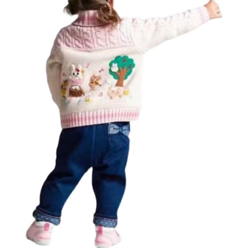 女童毛衣开衫2023年秋装新款宝宝儿童装纯棉日系童趣针织衫外套,淘宝优惠券,粉丝福利购,淘宝优惠卷