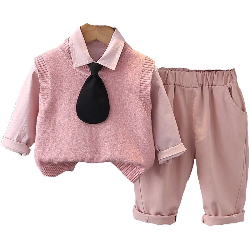 童装男童秋装套装男宝宝洋气毛衣马甲儿童英伦时髦春秋季三件套潮,淘宝优惠券,粉丝福利购,淘宝优惠卷