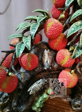 陶瓷工艺品  石湾公仔 老树荔枝 满堂红