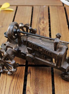 复古怀旧铸铁工艺经典铁艺拖拉机别墅庭院摆件家居酒店会所装饰品