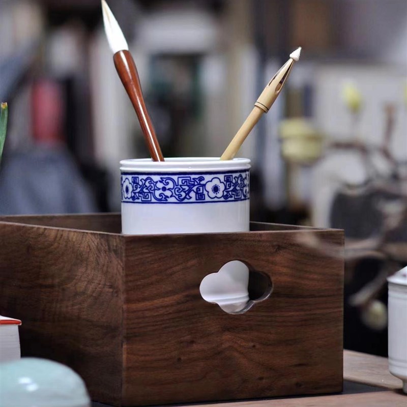 北美黑胡桃木实木茶几收纳盒首饰储物盒茶具杯子S置物盒收纳展示 - 图1