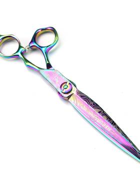 彩色7.0寸奈普森金色钢大马士革美发剪理发剪牙剪打薄剪