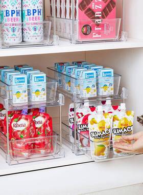 爆款厨房调料架双层家用台面调味品置物架多功能透明收纳架子