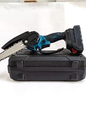 MT款6寸锂电蓝色电链锯木工无线单手锯伐木锯小型充电式电动链锯