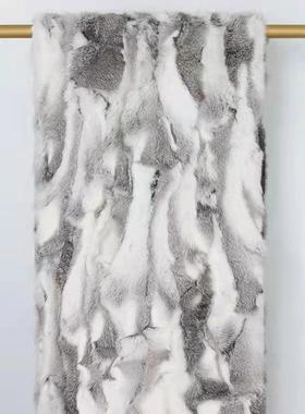 样板房床尾毯真兔毛搭毯床搭巾沙发毯展厅软装样板间床尾毯搭巾