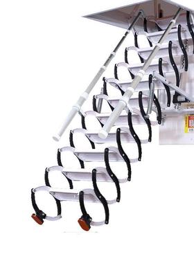 伸缩楼梯阁楼隐形手动壁挂折叠升降收缩梯子家用加厚跃层楼梯