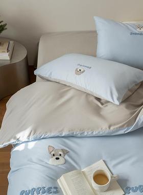 双股50支长绒棉四件套轻奢卡通全棉毛巾绣纯棉被套床笠款床品床单