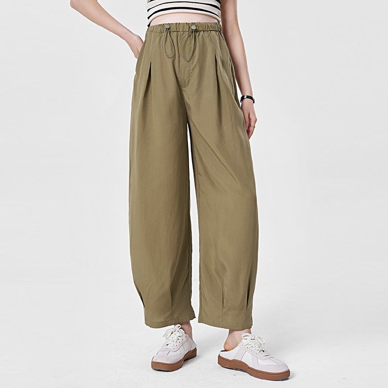 孕妇裤夏季薄款外穿休闲九分气球裤子夏天小个子直筒冰丝孕裤夏款,淘宝优惠券,粉丝福利购,淘宝优惠卷