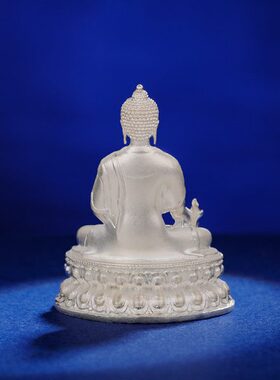 药师佛S999足银琉璃光如来家居摆件纯银随身小佛像3.1cm