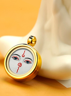 新非遗藏式钛钢1.5cm圆形唐卡手