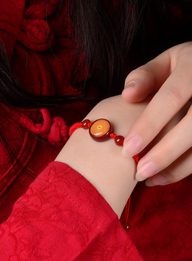 唐卡朱砂小圆满楞严咒心咒手链五