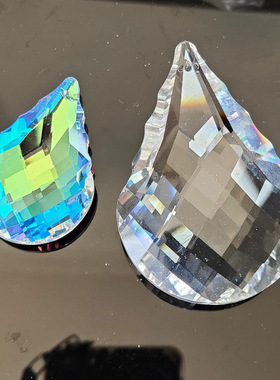 几何形63#新葫芦灯饰配件水晶灯吊顶挂件玻璃吊坠白水晶水晶装饰