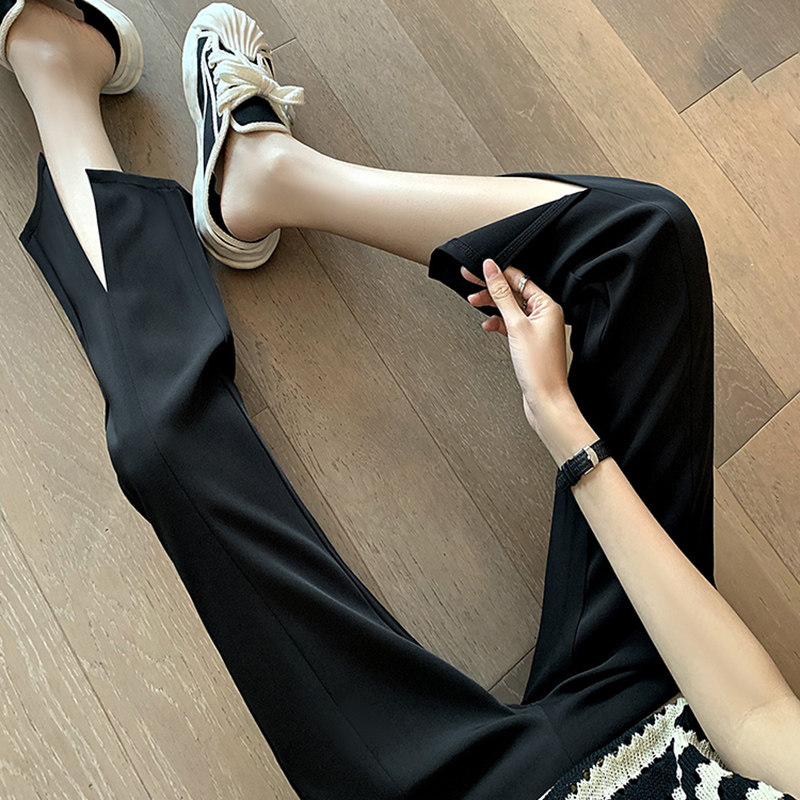 小个子孕妇裤八分开叉喇叭裤夏季薄款外穿休闲百搭直筒阔腿冰丝裤,淘宝优惠券,粉丝福利购,淘宝优惠卷