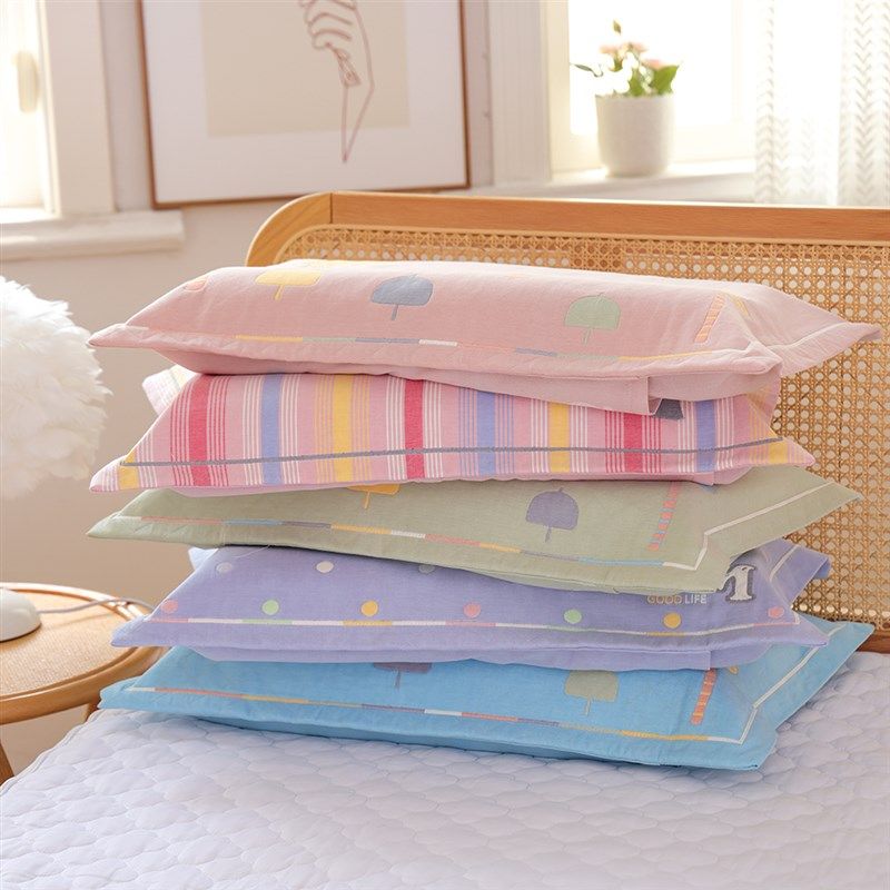 纯棉纱布枕套新款柔软透气枕头套儿童家用全棉单人吸汗枕芯内胆套,淘宝优惠券,粉丝福利购,淘宝优惠卷