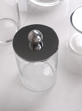 现代简约装饰储物罐珠点玻璃瓶餐桌餐边柜玄关糖果罐样板间摆件