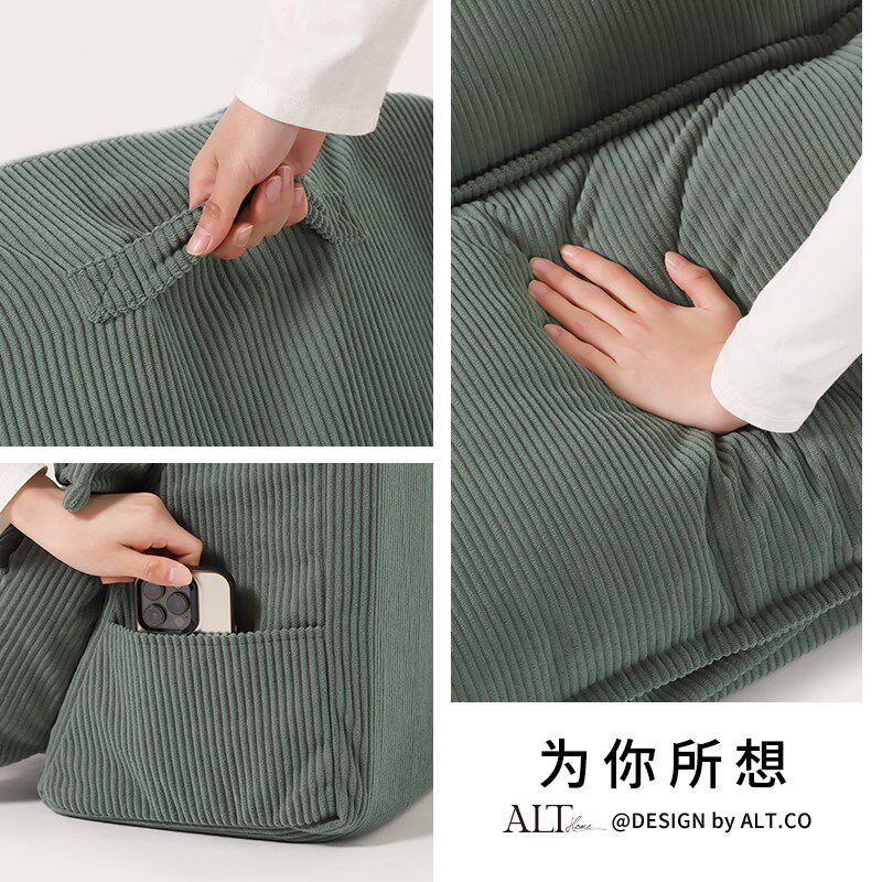 Bed pillow triangle bedside large soft bag back pillow sofa waist pillow bay window balcony reading cushion removable and washable