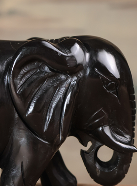 天然黑曜石玉石大象摆件客厅家居家装吸水吸财象摆饰送礼玉石摆设