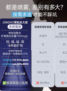 jonzac等渗活泉水喷雾厚脸皮大喷