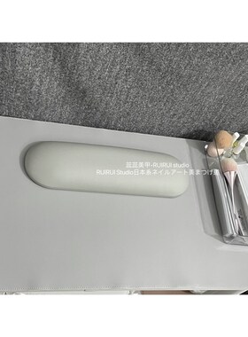 日式极简风新款pu长款美甲桌垫防水可定制尺寸皮革桌垫灰色米色