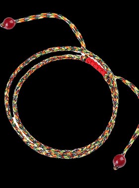 端午节五彩绳手工双圈编织幸运脚链五色线端午节五彩绳手链手绳