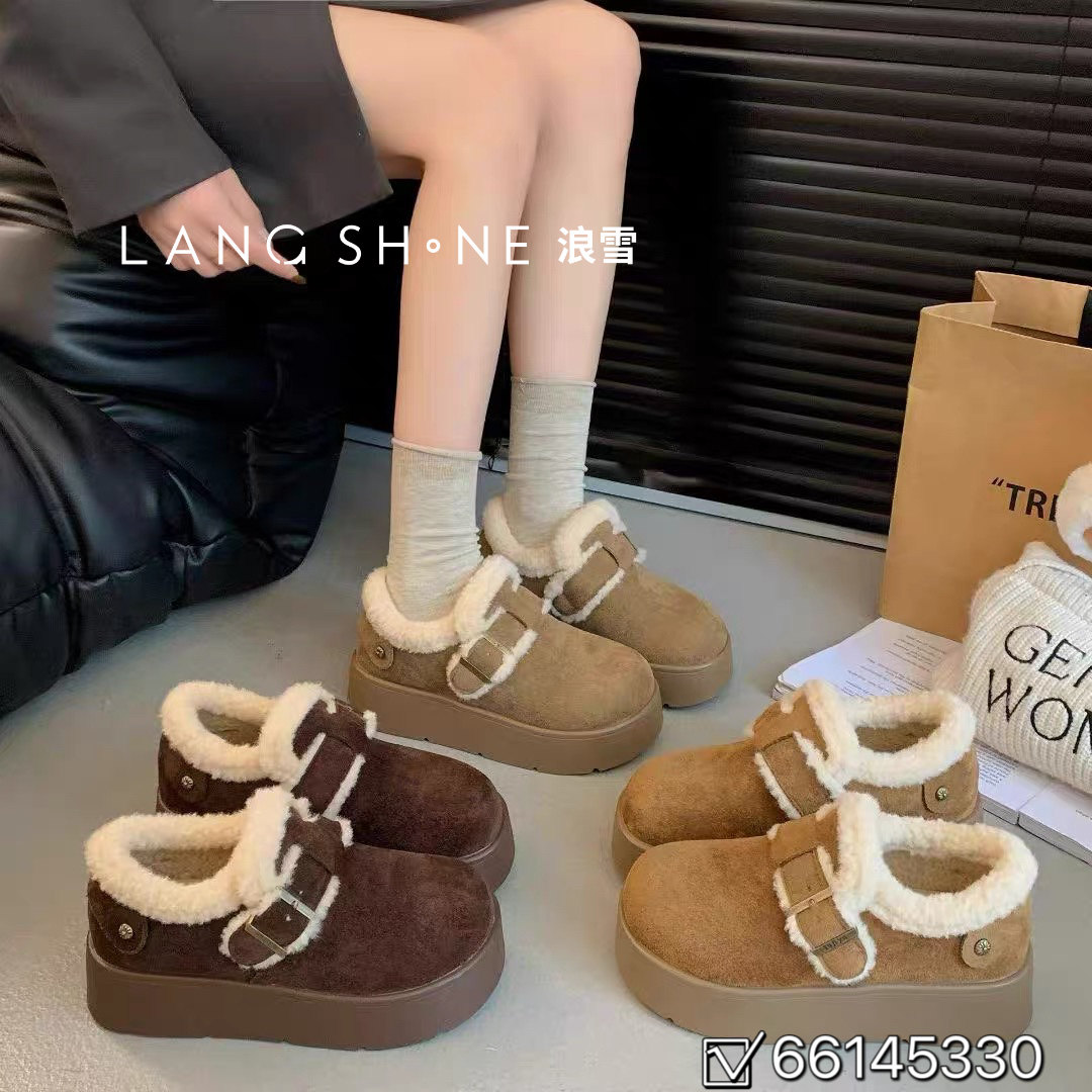 麂皮加绒勃肯鞋女厚底增高保暖毛毛鞋冬鞋棉鞋乐福鞋2025新款外穿,淘宝优惠券,粉丝福利购,淘宝优惠卷