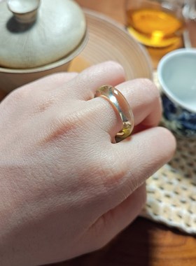 新品 天然黄水晶素圈戒指 素圈指环 裸戒 未镶嵌