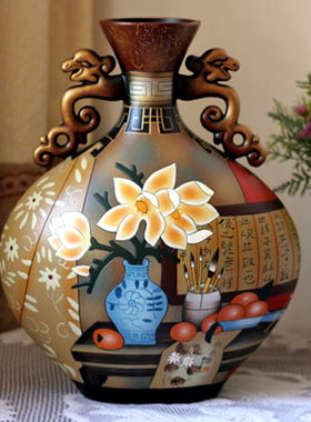 精美陶瓷艺术品搬家结婚礼物客厅电视旁边摆件玄关柜博古架大花瓶