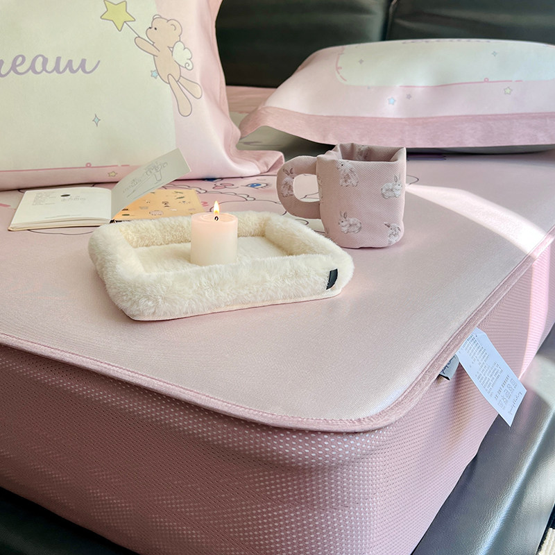 高端卡通冰丝席三件套轻奢床笠款空调席1.2m床席两件套可水洗软席,淘宝优惠券,粉丝福利购,淘宝优惠卷