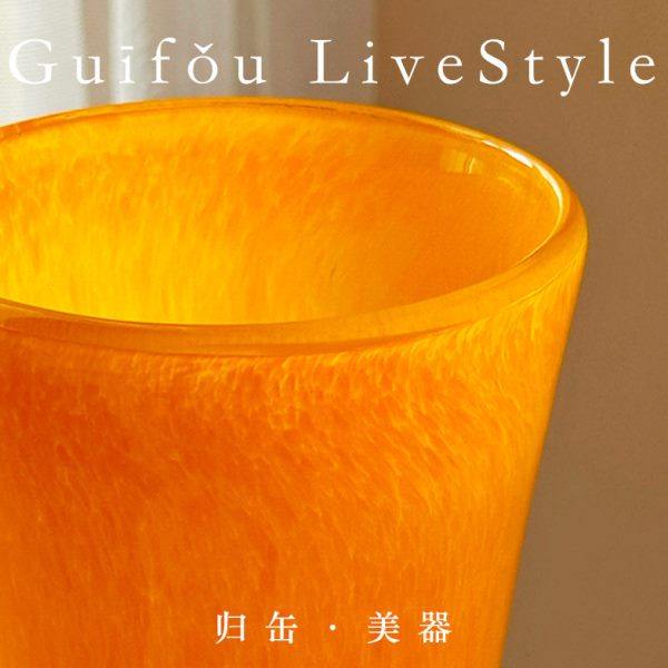 归缶新中式高脚花瓶中古风琉璃软装摆件鲜花百合水养玻璃花器,淘宝优惠券,粉丝福利购,淘宝优惠卷