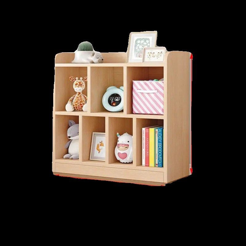 实木松木儿童书架置物架落地家用宝宝简易矮书柜格子柜玩具收纳柜,淘宝优惠券,粉丝福利购,淘宝优惠卷
